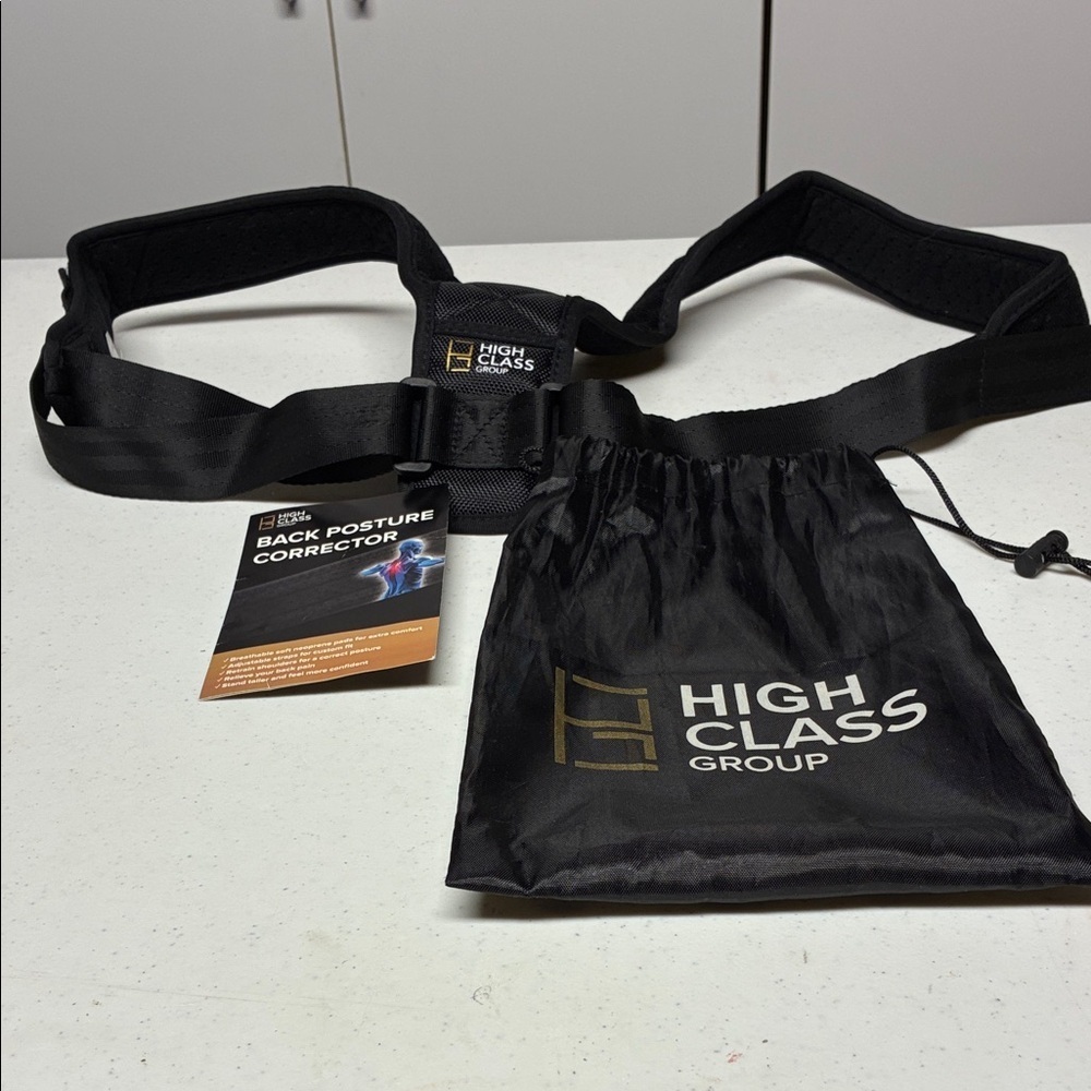 High Class Group Adjustable Posture Corrector Back Shoulder Support Brace Black